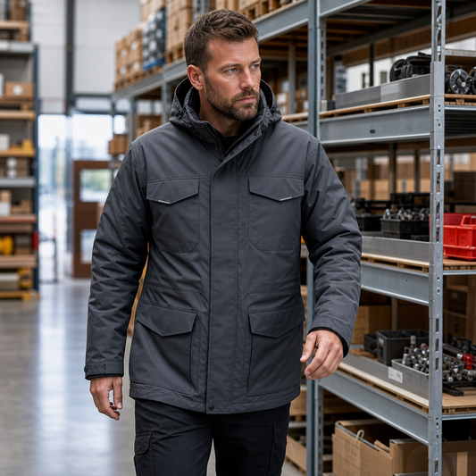 Water Resistant Hooded Work Parka Coat