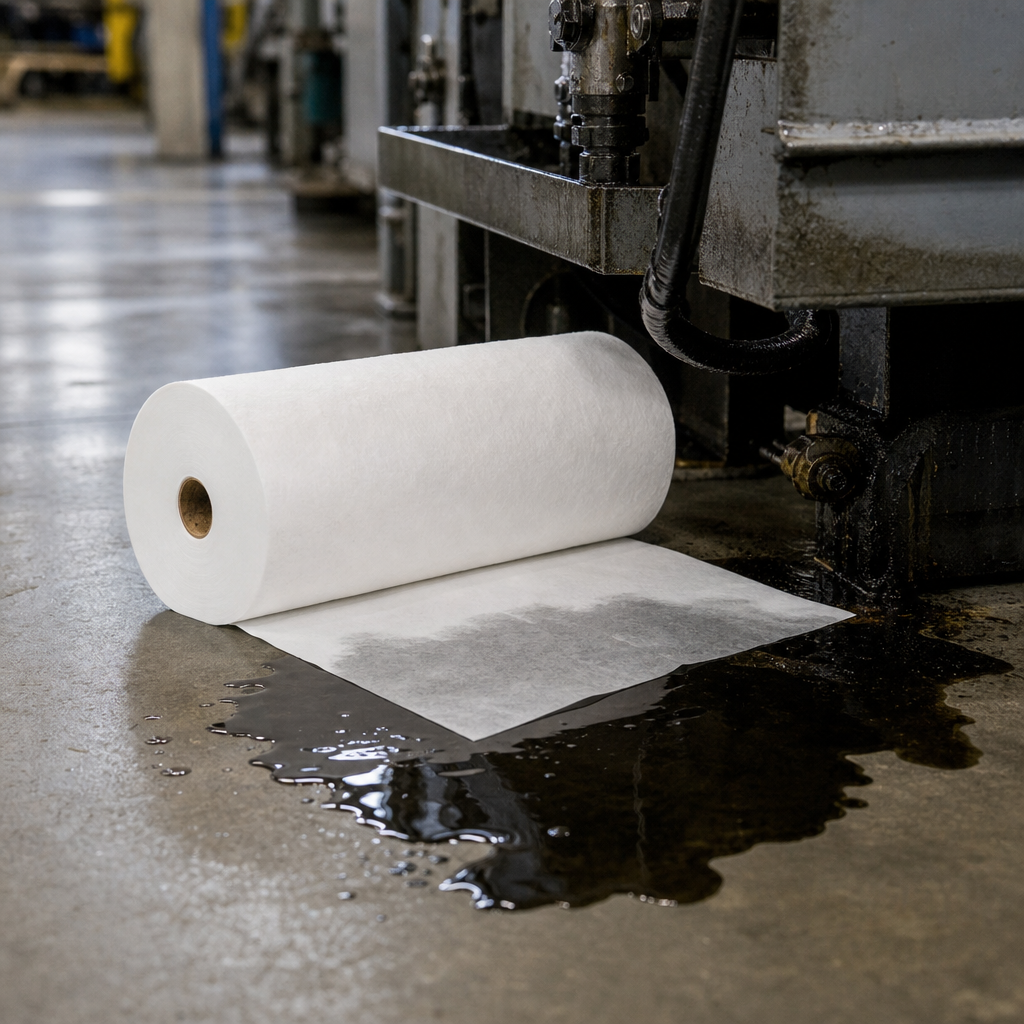 Waterproof Oil and Fuel Spill Absorbent Roll