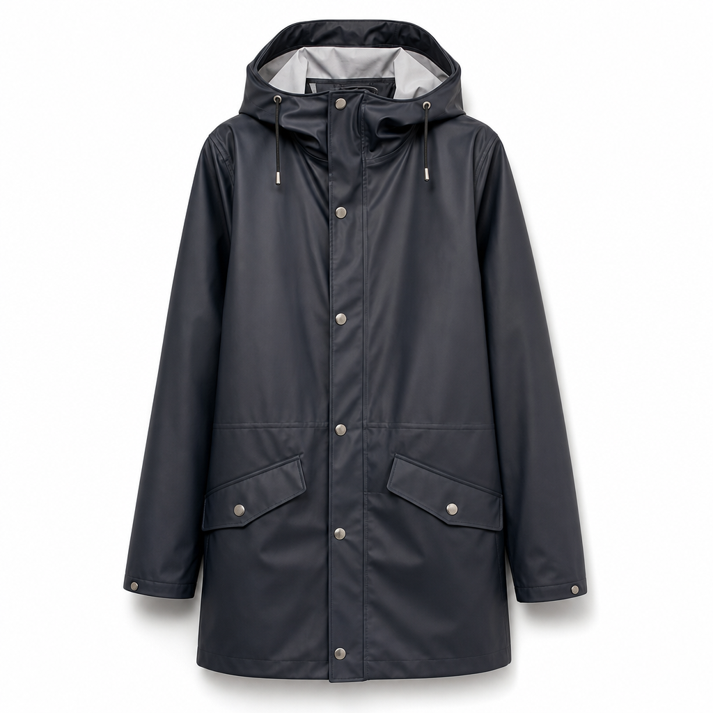 Waterproof PVC Coated Polyester Parka Coat with Hood