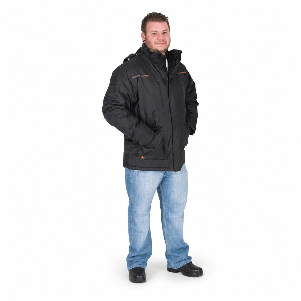 Waterproof PVC Coated Polyester Parka Coat with Hood