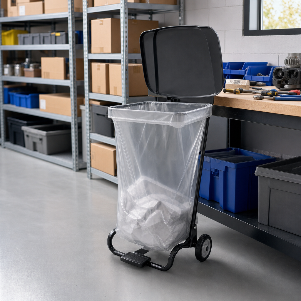 Wheeled Recycling Bin Bag Holder with Pedal Lid 110L
