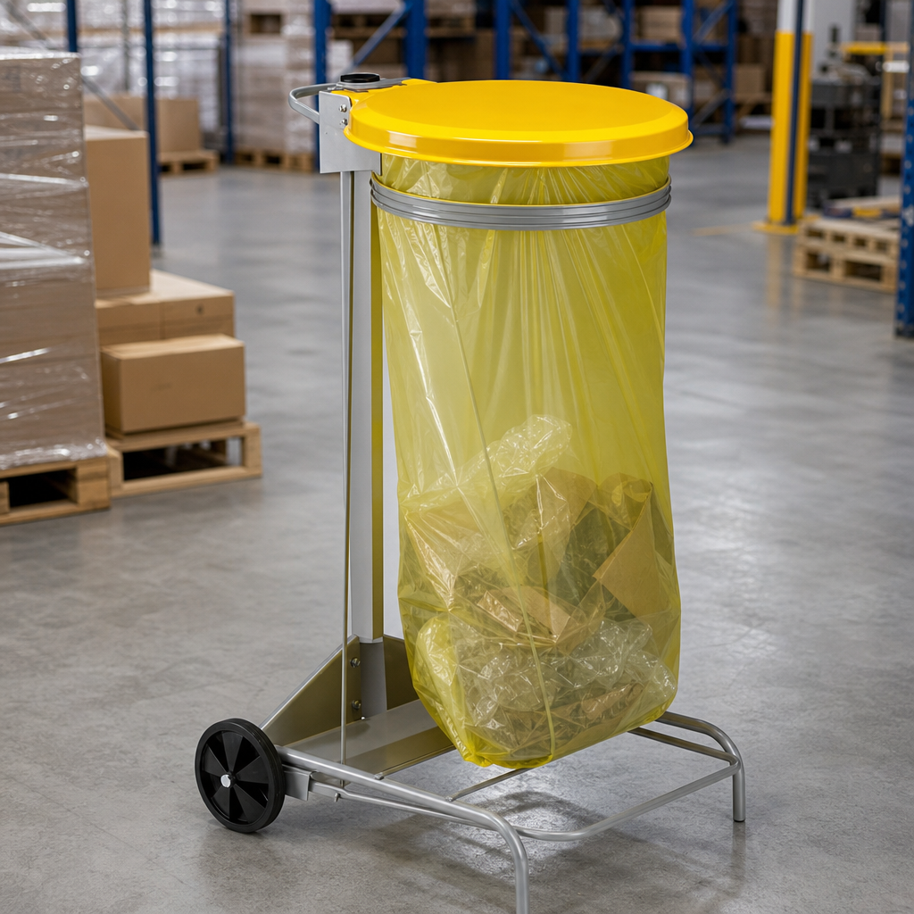Wheeled Recycling Bin Bag Holder with Pedal Lid 110L
