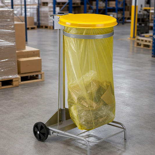 Wheeled Recycling Bin Bag Holder with Pedal Lid 110L