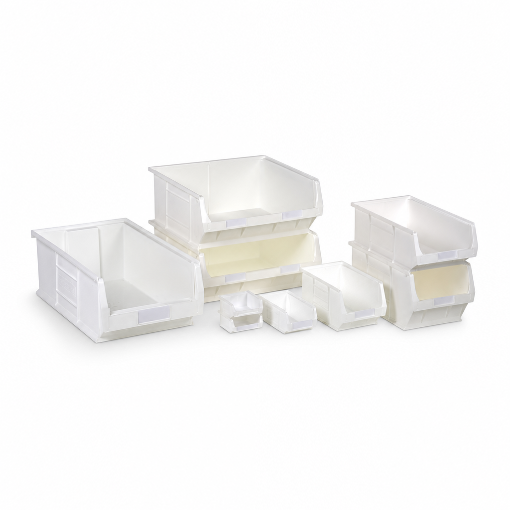 White Anti-Bacterial Semi-Open Fronted Food Storage Containers