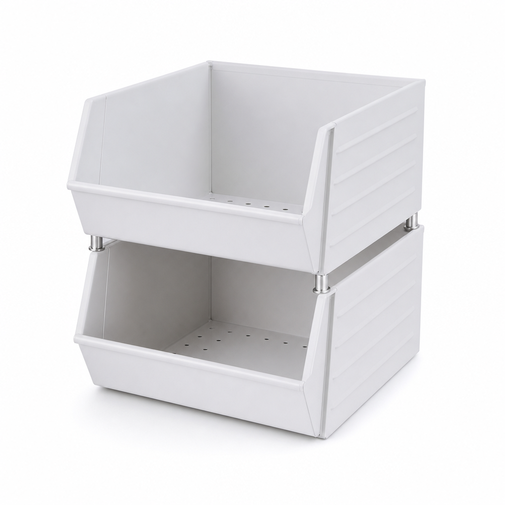 White Anti-Bacterial Semi-Open Fronted Food Storage Containers