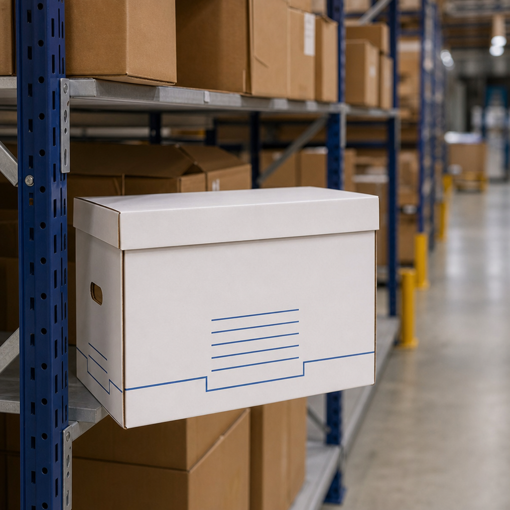White Cardboard Archive Storage Box