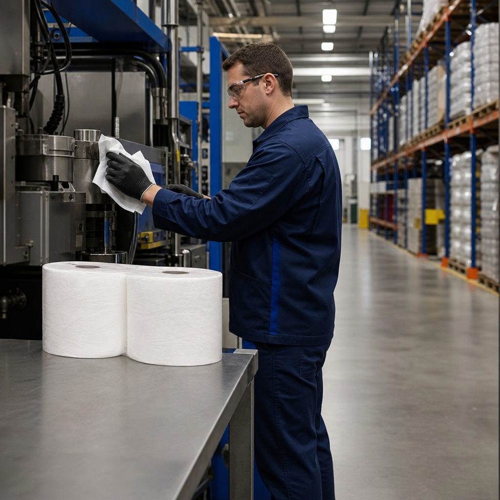 White Heavy Duty Wiping Paper Roll