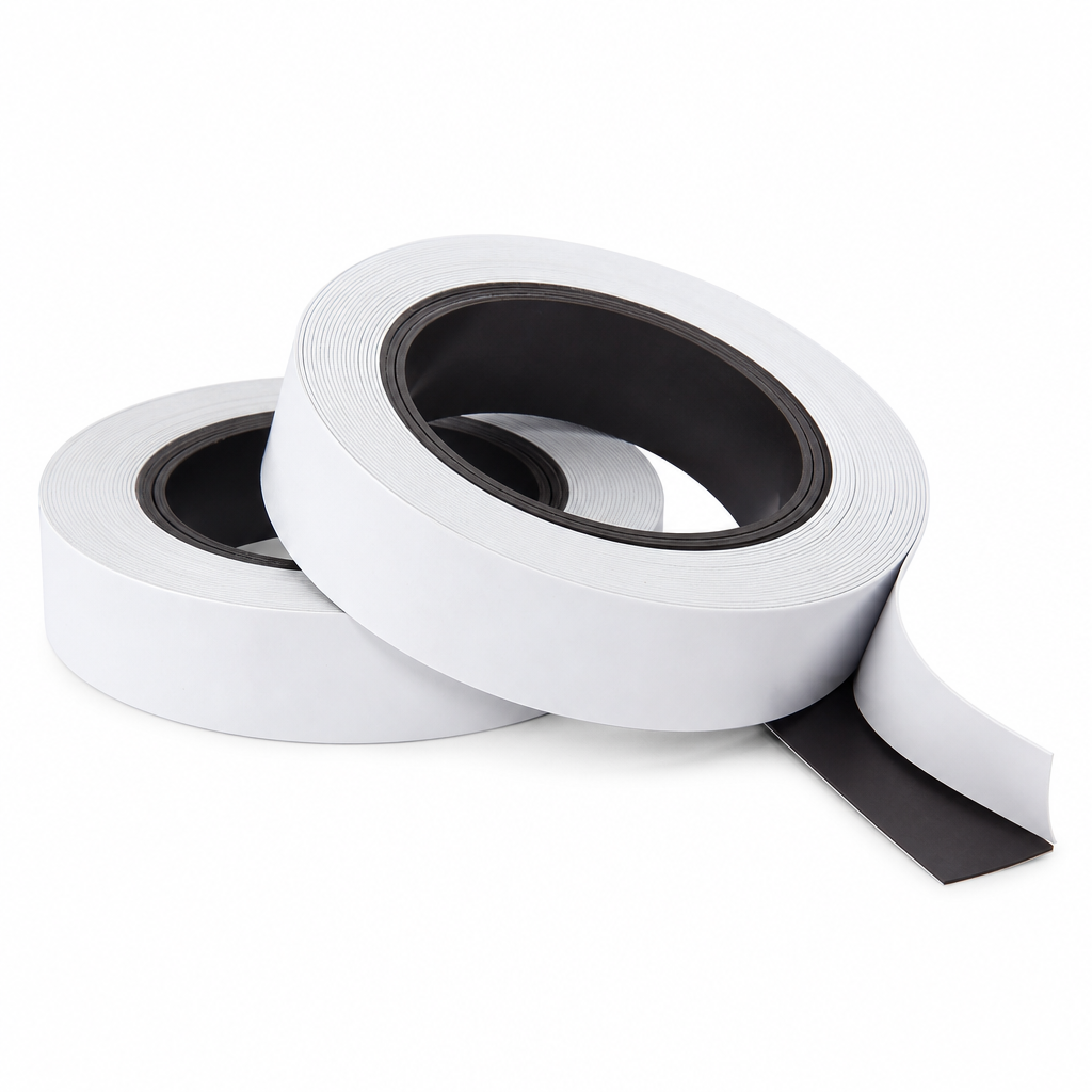 White Magnetic Self-Adhesive Tape Rolls