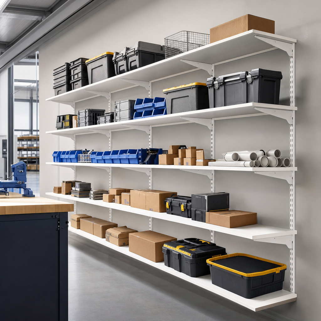 White Melamine Wall Mounted Shelves