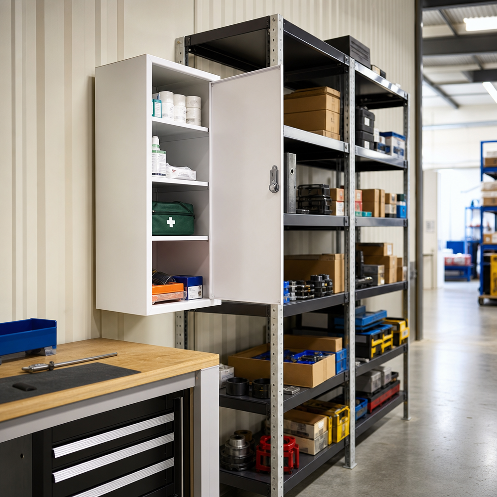 White Steel First Aid Storage Cabinet 910 x 457 x 457mm