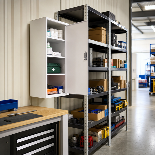White Steel First Aid Storage Cabinet 910 x 457 x 457mm