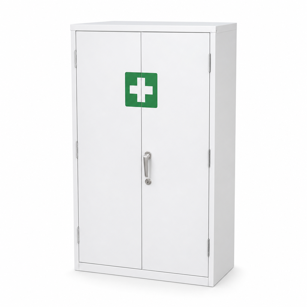 White Steel First Aid Storage Cabinet 910 x 457 x 457mm