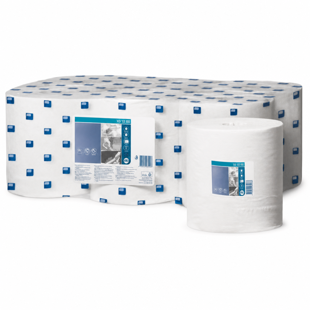 White Wiping Paper Rolls Pack of 6