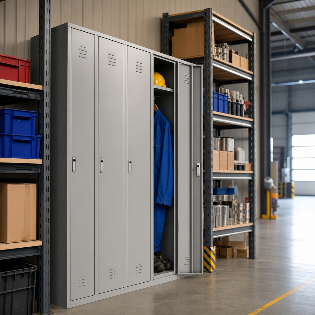 Wide Metal Uniform Locker Cabinet for Workwear Storage