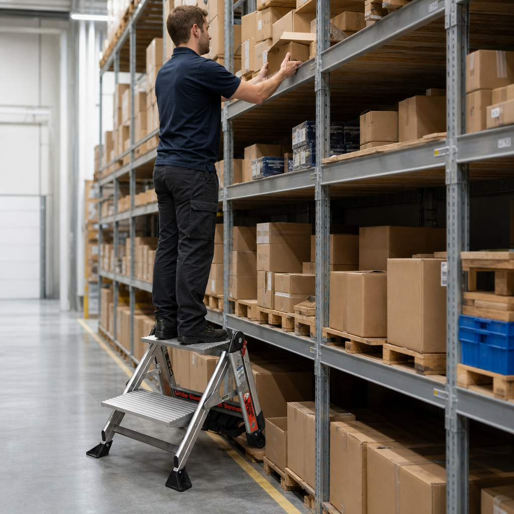 Wide Platform Step Ladder with 2 to 4 Steps