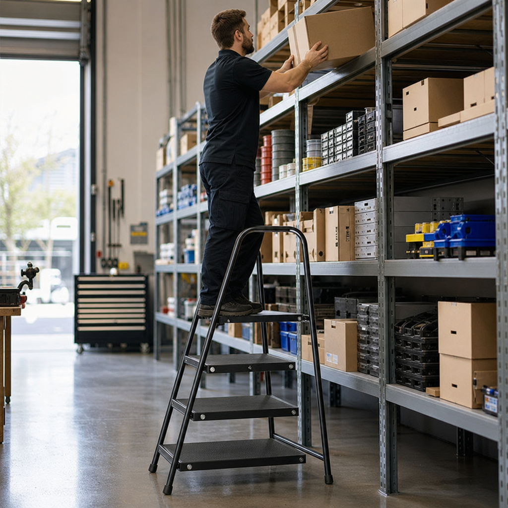 Wide Platform Step Ladder with 2 to 4 Steps