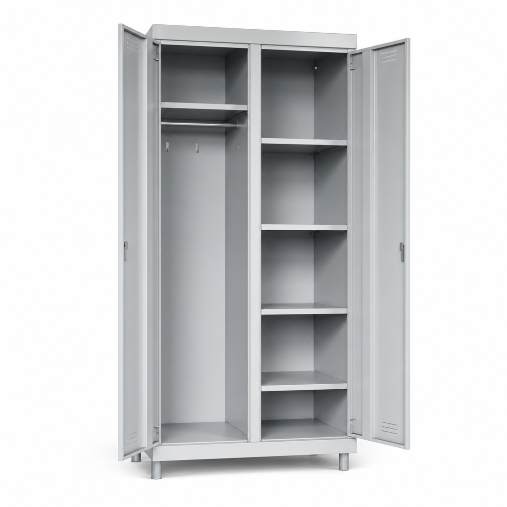 Wide Single Clean and Dirty Metal Locker with Antibacterial Coating