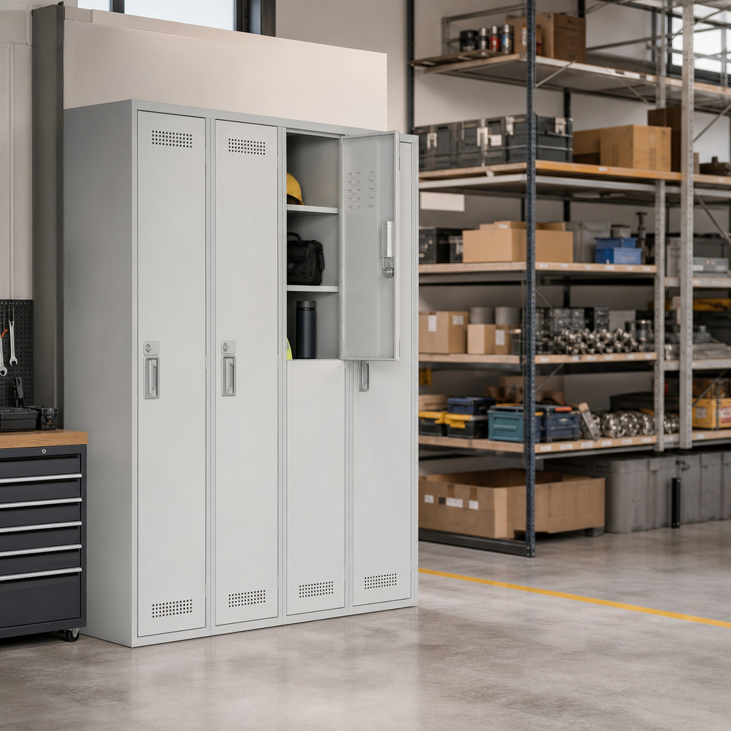 Wide Steel Combi Locker Cabinet with Anti-Bacterial Finish