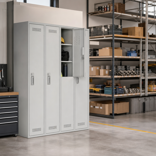 Wide Steel Combi Locker Cabinet with Anti-Bacterial Finish