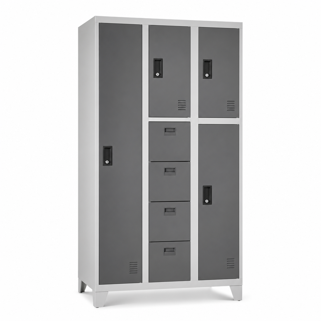 Wide Steel Combi Locker Cabinet with Anti-Bacterial Finish