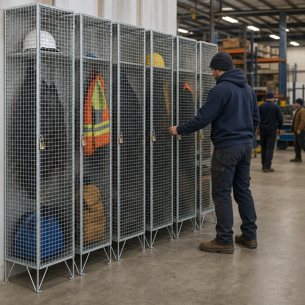 Wire Mesh Lockers with Hasp Lock – 1 to 6 Door Compartments