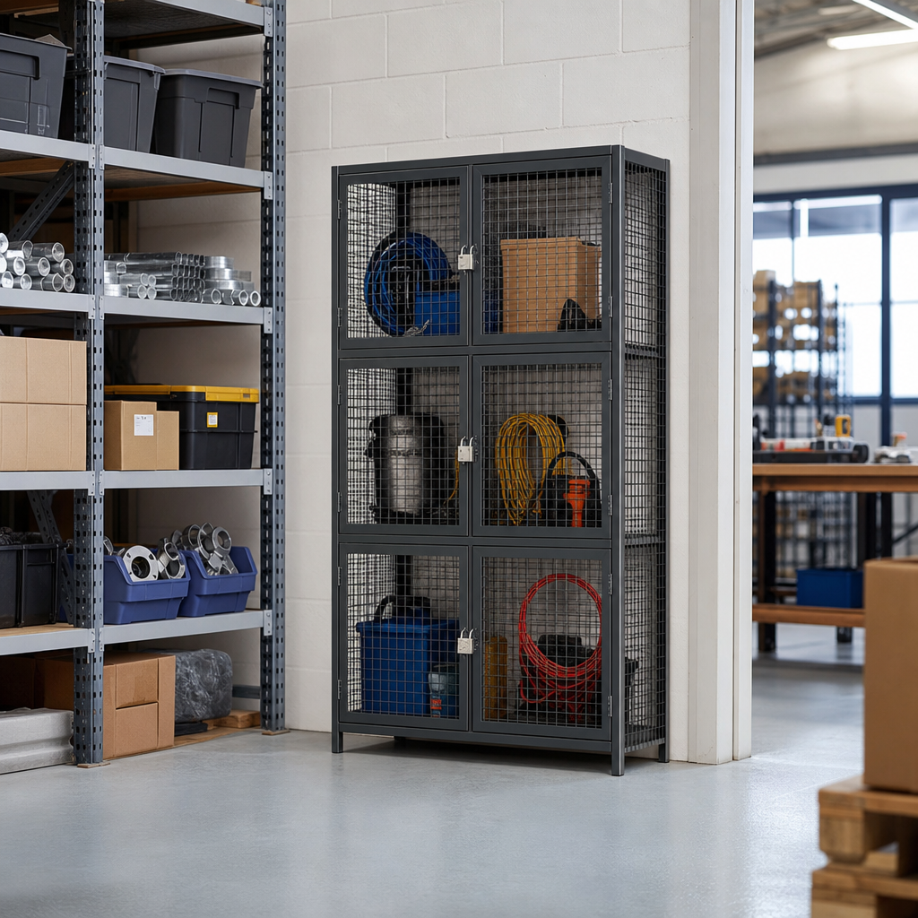 Wire Mesh Lockers with Hasp Lock – 1 to 6 Door Compartments