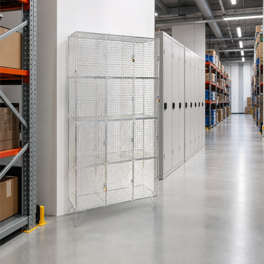Wire Mesh Lockers with Lockable Doors – 12 to 40 Compartments