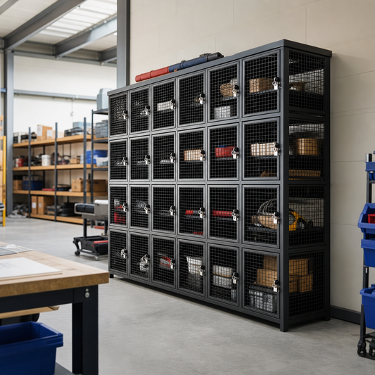 Wire Mesh Lockers with Lockable Doors – 12 to 40 Compartments