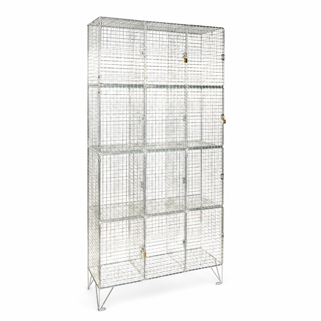 Wire Mesh Lockers with Lockable Doors – 12 to 40 Compartments