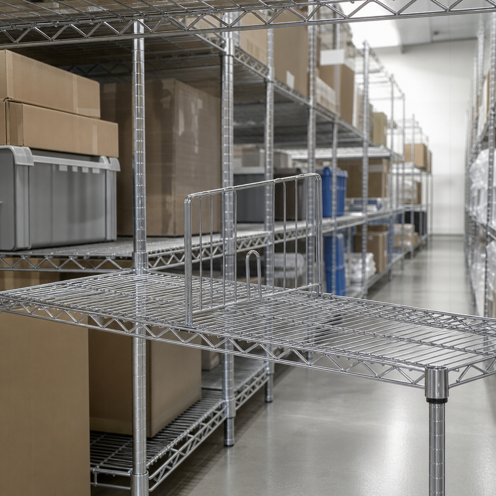 Wire Shelf Dividers for Chrome Shelving Bays