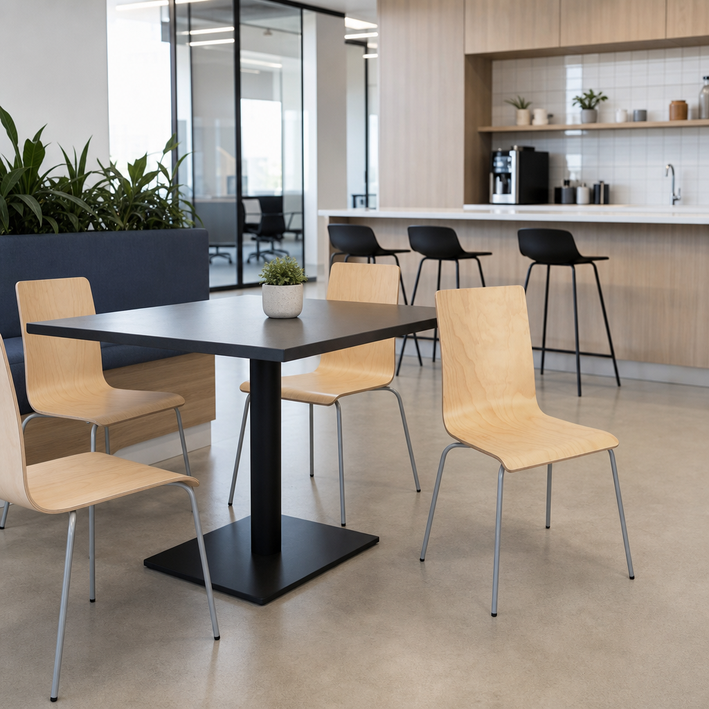 Wooden Bistro Chair with Stackable Design
