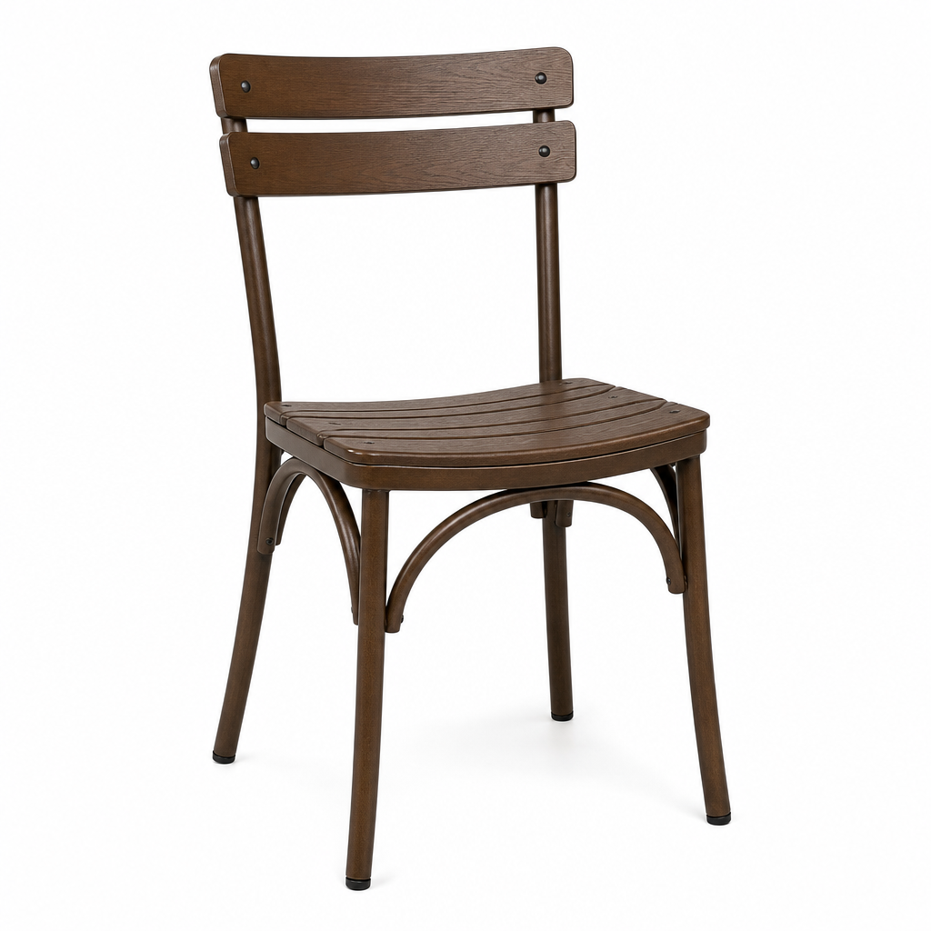 Wooden Bistro Chair with Stackable Design