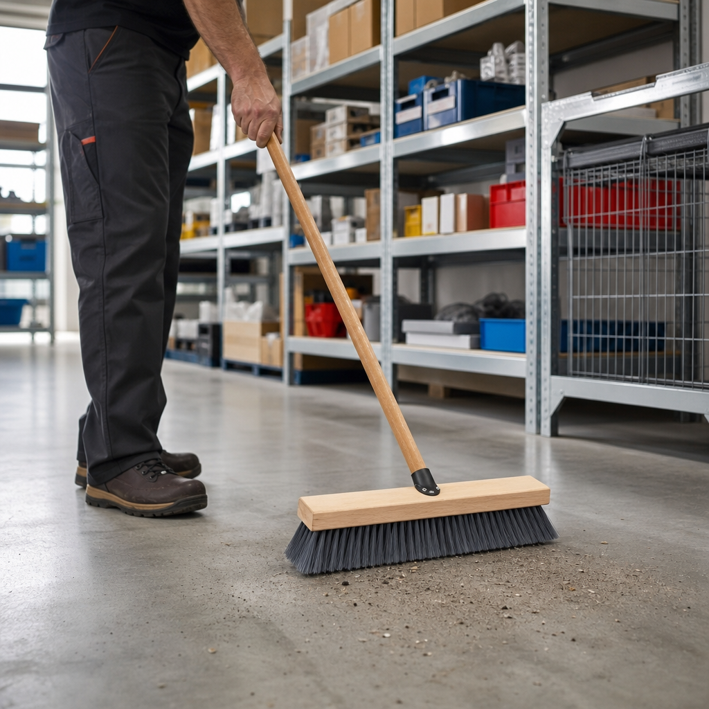 Wooden Broom Head with Synthetic Bristles