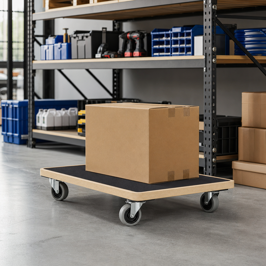Wooden Rolling Platform with Rubber Surface 250kg Capacity