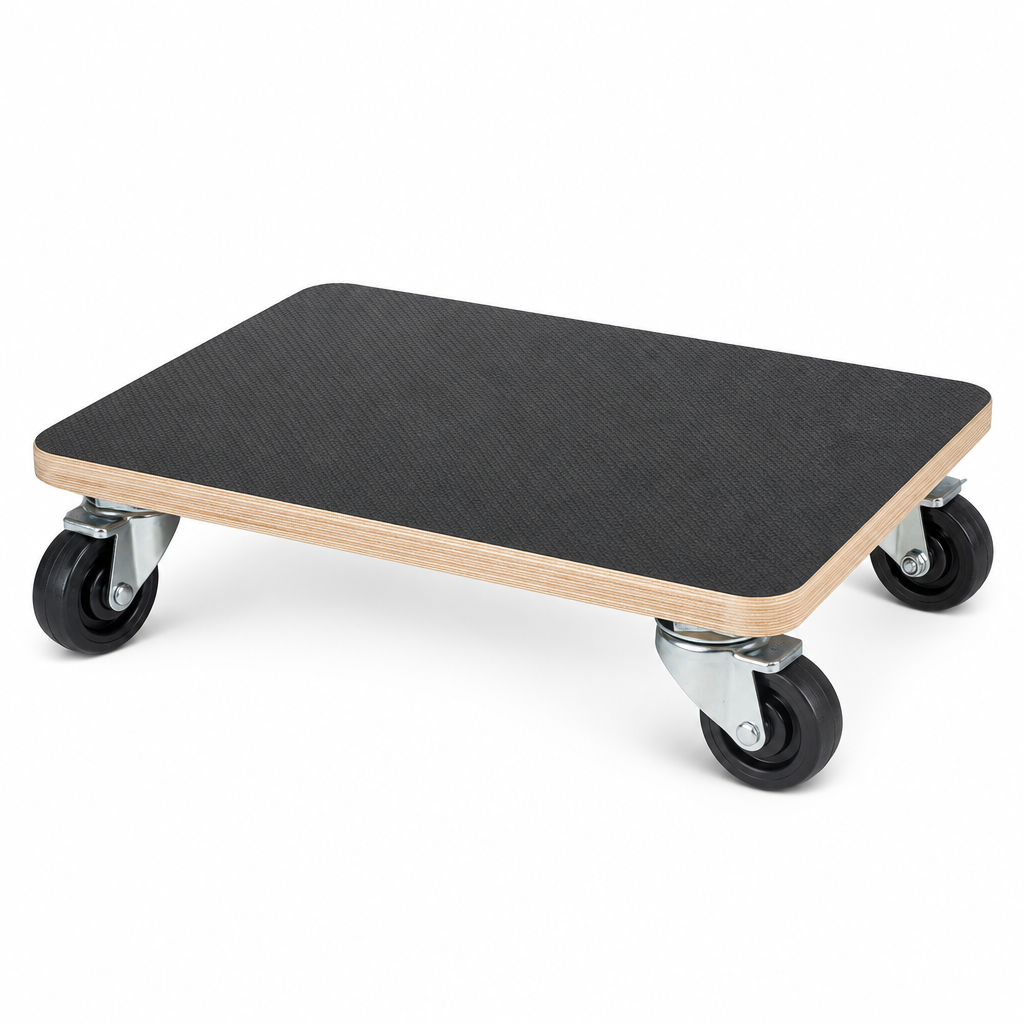 Wooden Rolling Platform with Rubber Surface 250kg Capacity