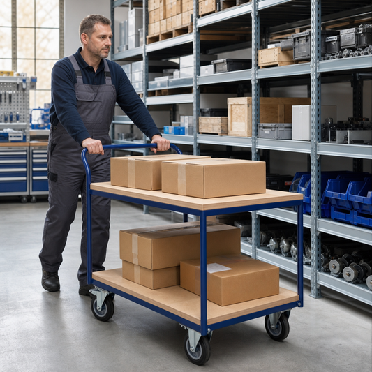 Wooden Shelf Platform Trolley with 200kg Capacity