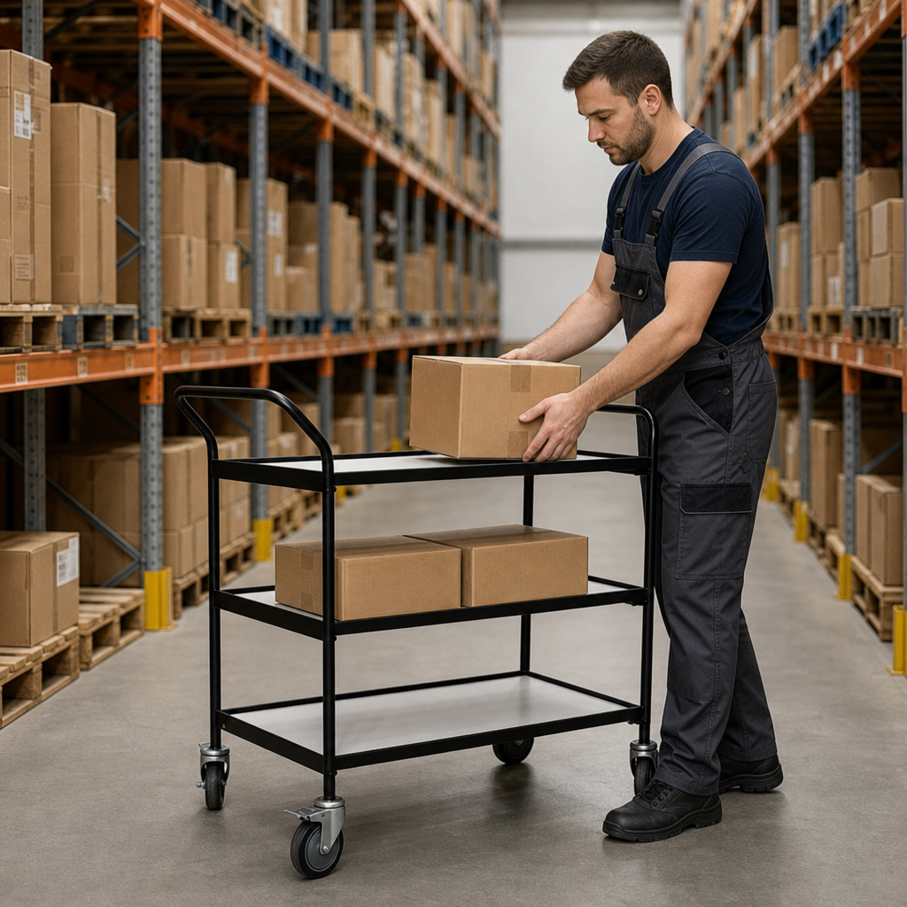 Wooden Shelf Platform Trolley with 200kg Capacity