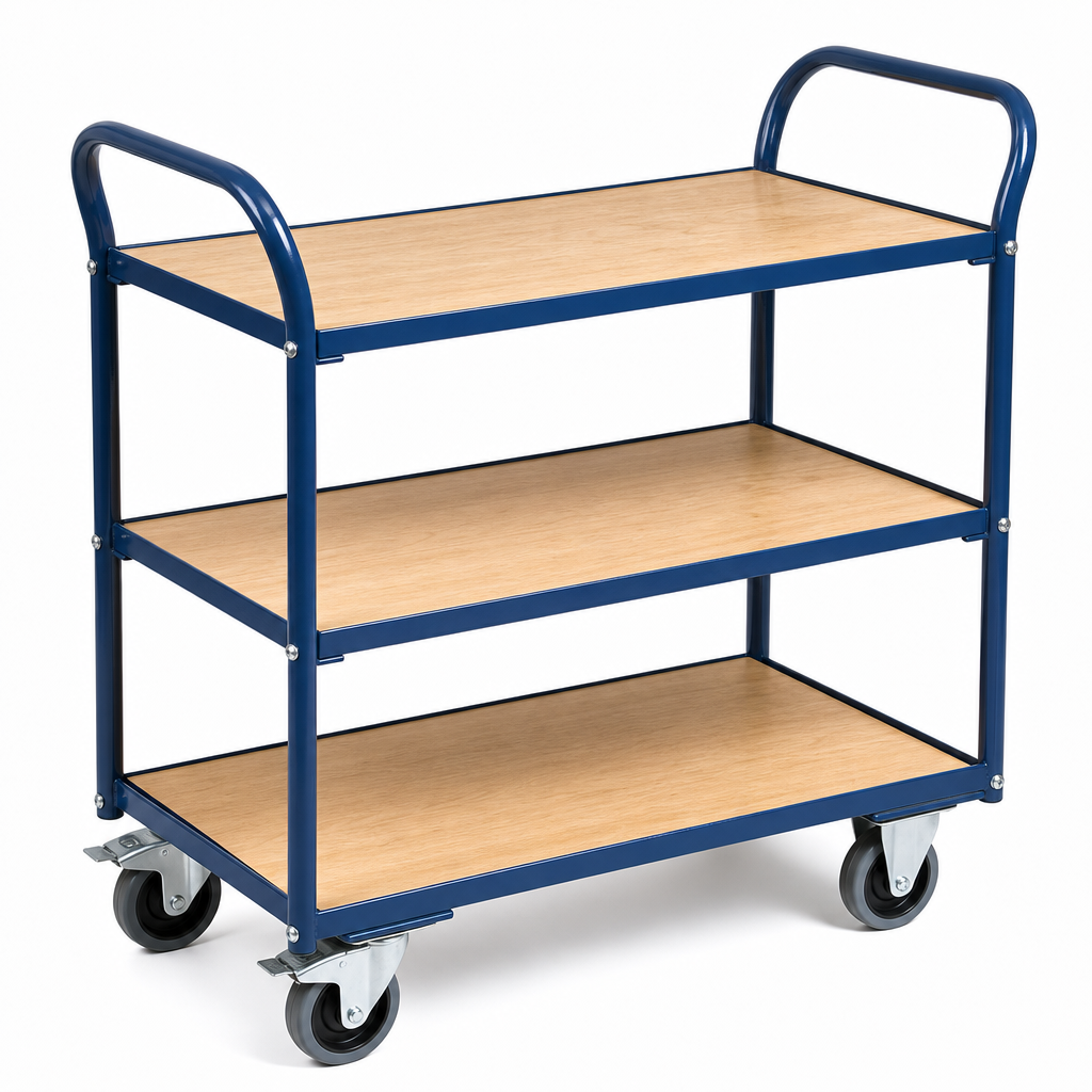 Wooden Shelf Platform Trolley with 200kg Capacity