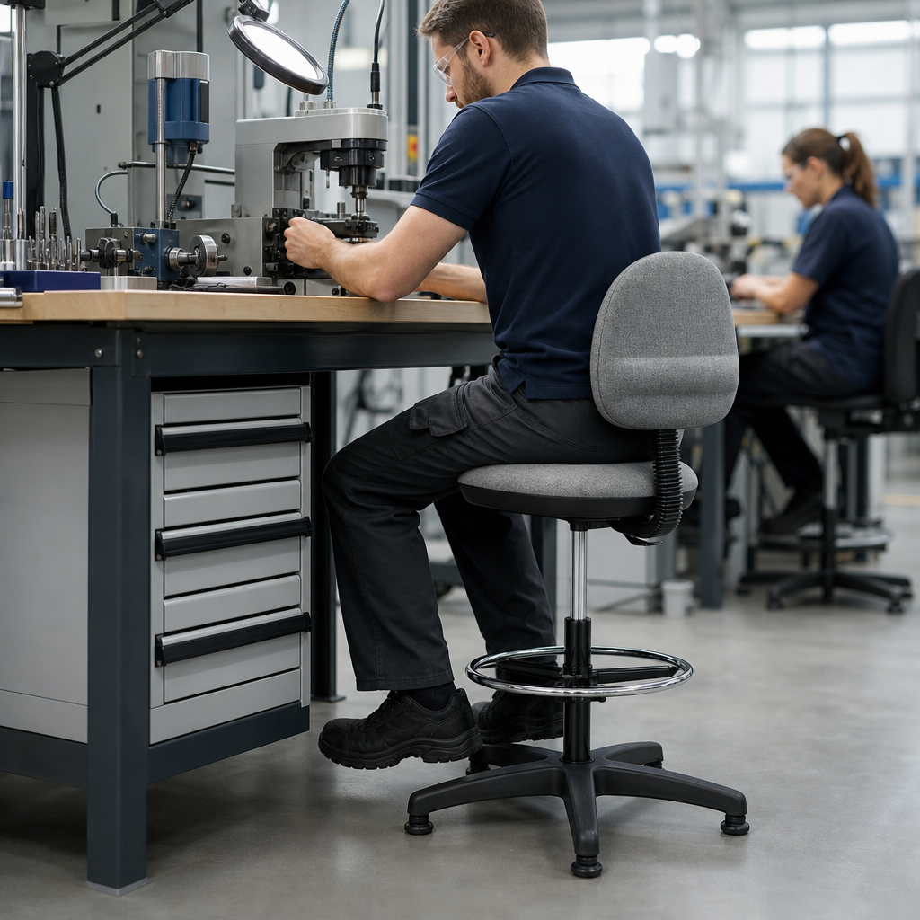 Workshop Draughtsman Chair with Footrest