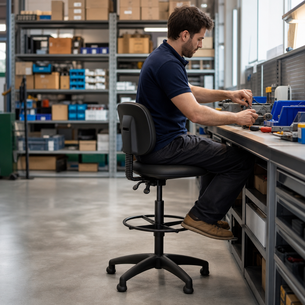 Workshop Draughtsman Chair with Footrest