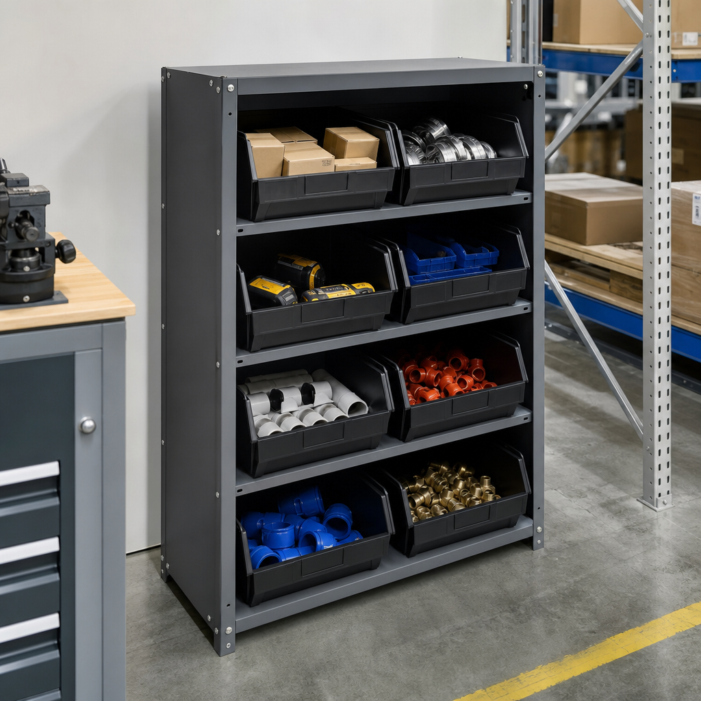 Workshop Storage Cabinet with 8 Bins 1000x800mm