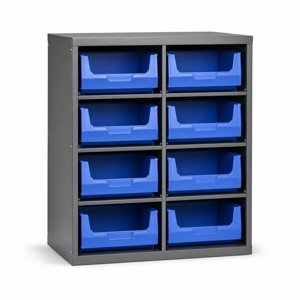 Workshop Storage Cabinet with 8 Bins 1000x800mm