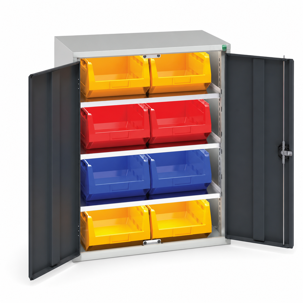 Workshop Storage Cabinet with 8 Bins 1000x800mm