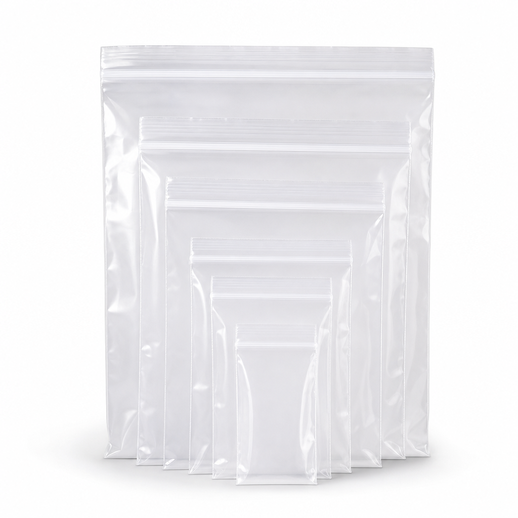 Write-On Clear Resealable Plastic Bags 70-280mm