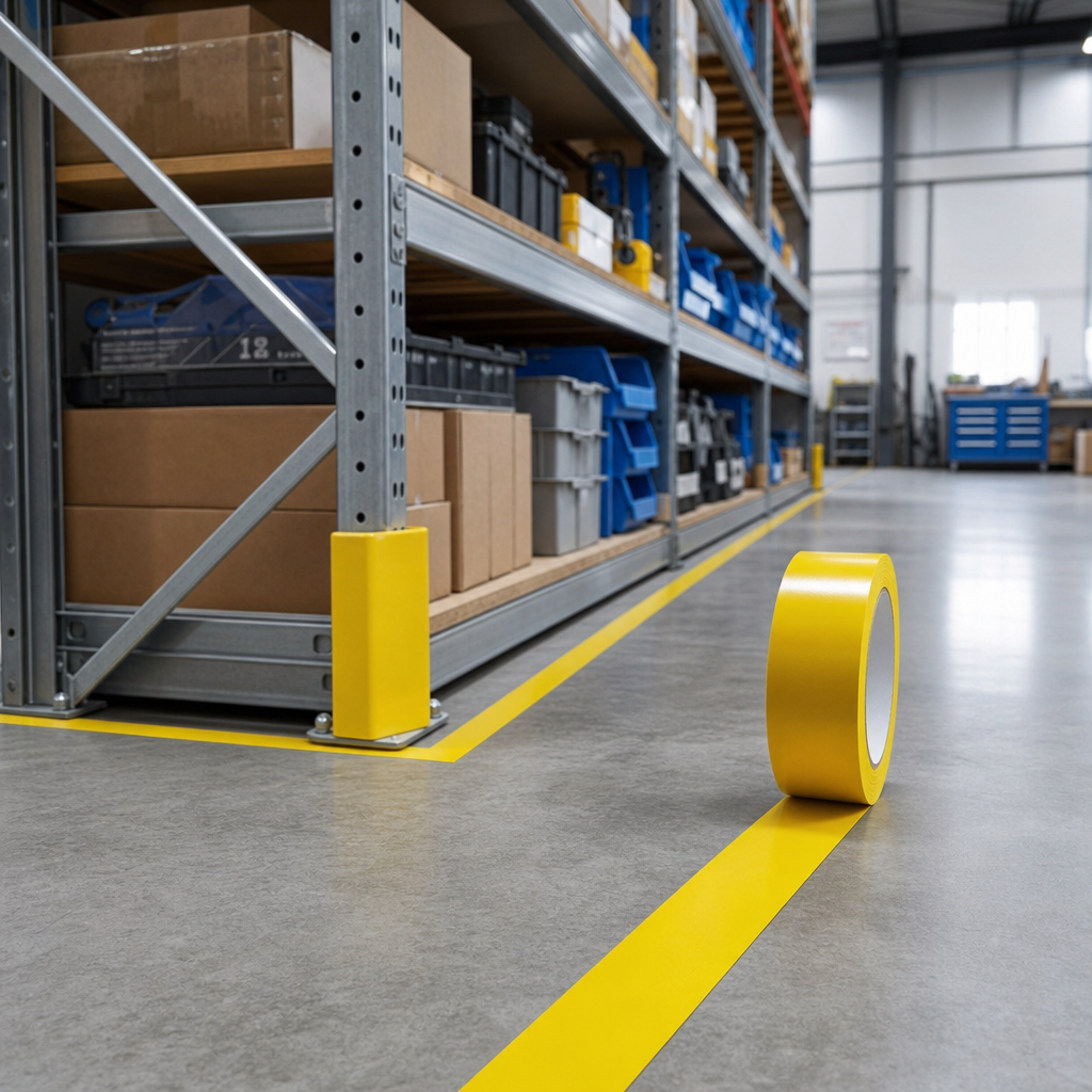 Yellow PVC Floor Marking Tape Roll 33m x 50mm