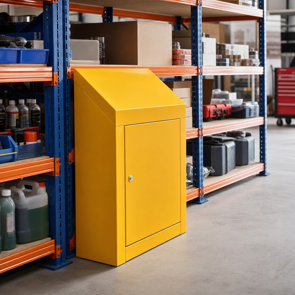 Yellow Steel COSHH Cabinet Sloping Top Accessory