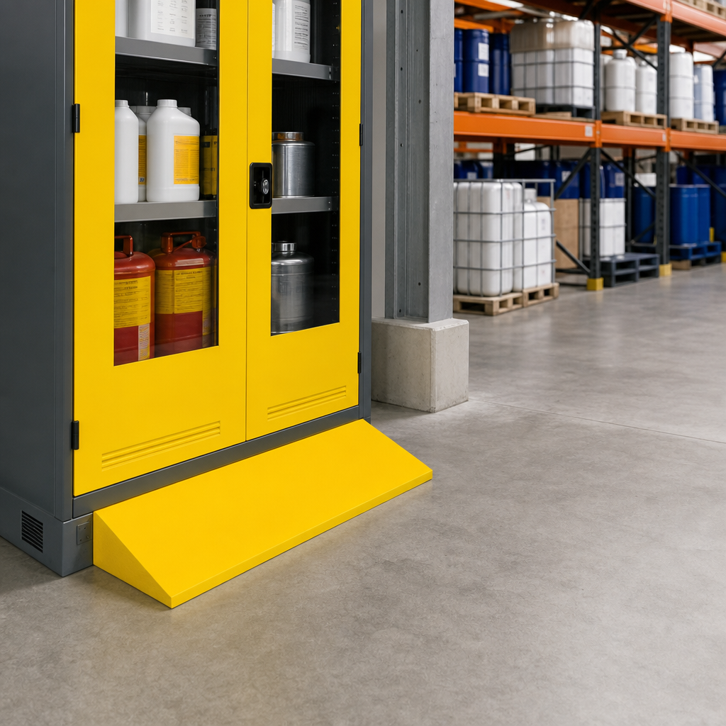 Yellow Steel COSHH Cabinet Sloping Top Accessory