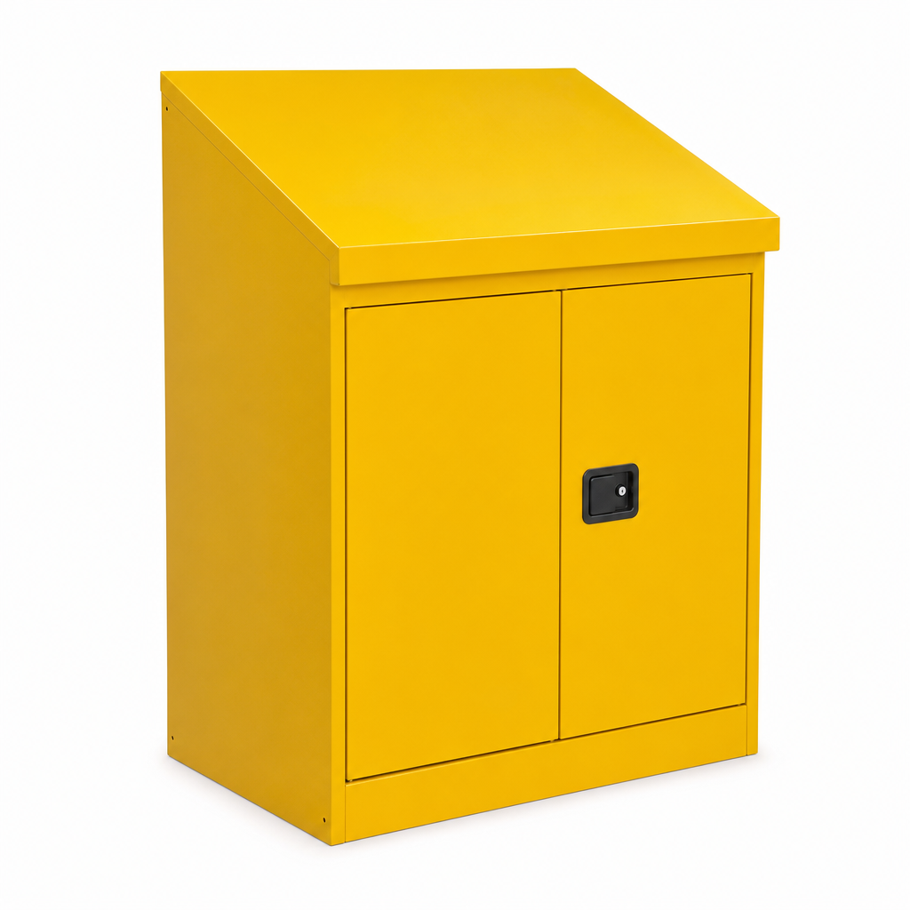 Yellow Steel COSHH Cabinet Sloping Top Accessory