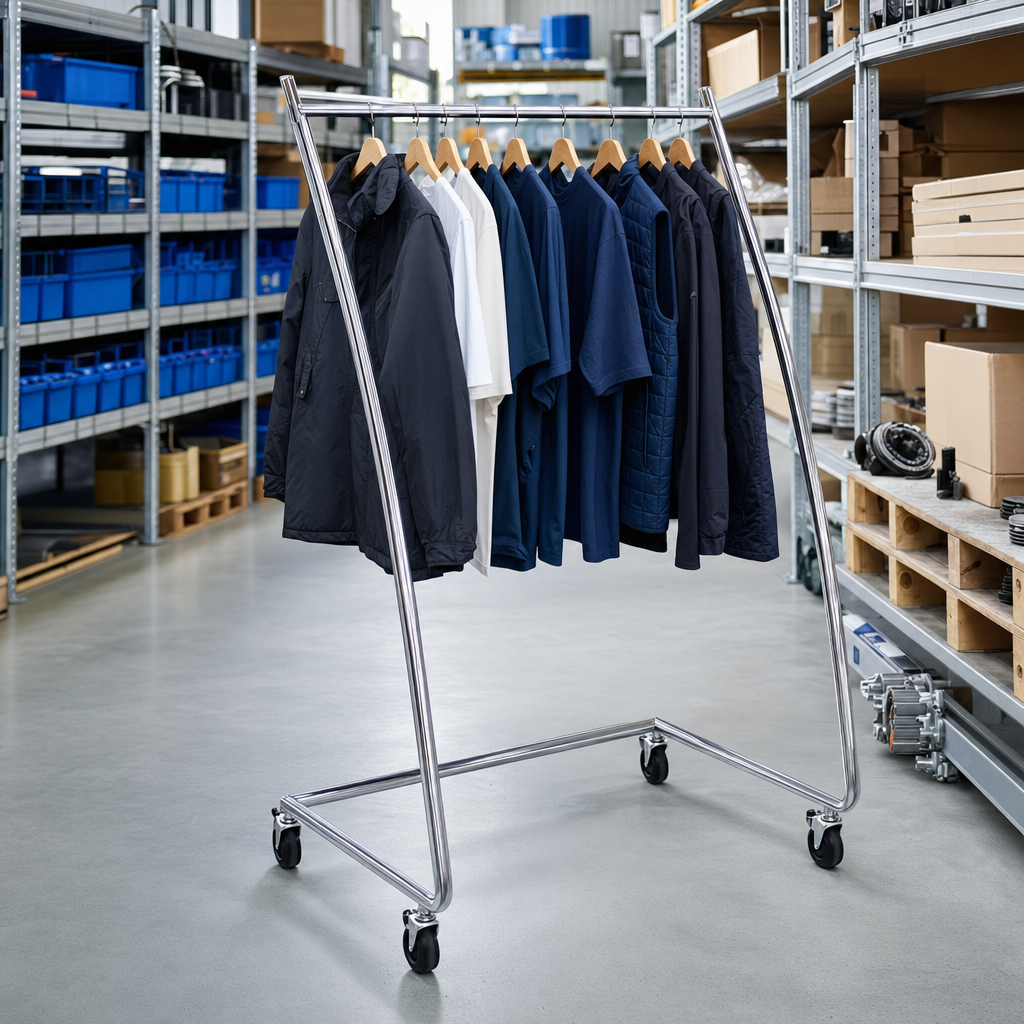 Z Frame Chrome Clothes Rail with Optional Hangers