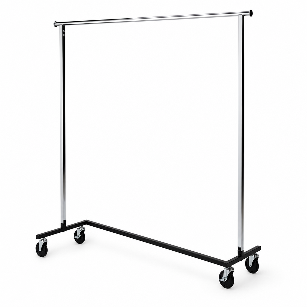 Z Frame Chrome Clothes Rail with Optional Hangers